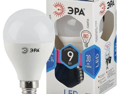 фото Лампа светодиодная P45-9w-840-E14 шар 720лм ЭРА Б0029042