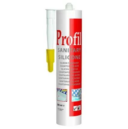 Фото №0 Герметик д/пистолета силиконовый PROFIL 280мл белый санитарный