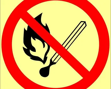 фото Знак ФЭС P02 «Запрещается пользоваться открытым огнём и курить» (пленка)