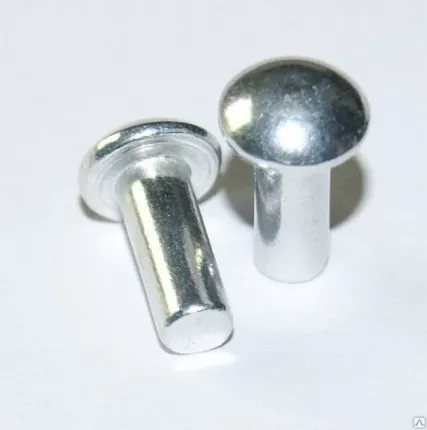 Фото №0 Заклепка алюминиевая с полкруглой потайной плоской заниженой головкой