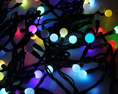 фото Гирлянда "LED ШАРИКИ" 20мх1.3 см 200LED 58Вт 220В IP44 мульти. NEON-NIGHT 303-509-1