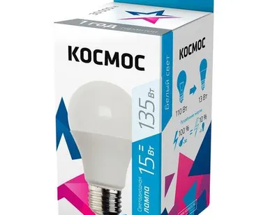 фото Лампа светодиодная A60 15Вт 4500К E27 220В КОСМОС LkecLED15wA60E2745
