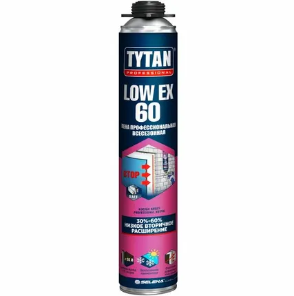 Фото №0 Пена монтажная TYTAN PROFESSIONAL LOW EX всесезонная с низким вторичным расширением, 750мл