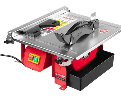 фото Плиткорез настольный Зубр ЭП-180-600Н / 600 Вт, мокрый рез, пропил 34 мм
