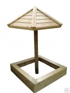 фото Песочница деревянная с грибком