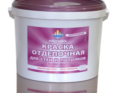 фото Краска водоэмульсионная Кристаллина для стен и потолков