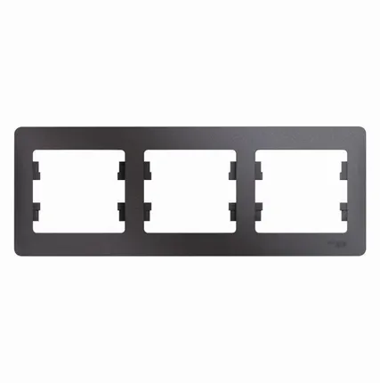 Фото №0 Рамка 3-м Glossa горизонт. графит SE GSL001303