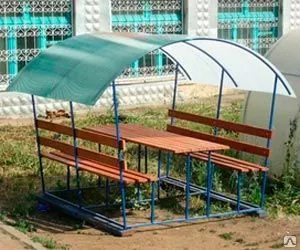 Фото №0 Беседка из металла и поликарбоната