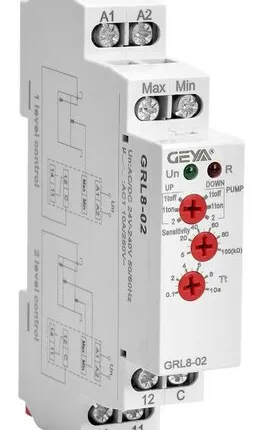 Фото №0 Реле контроля уровня жидкости в модульном корпусе на Din-рейку GRL8-02