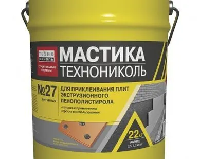 фото Мастика приклеивающая ТЕХНОНИКОЛЬ №27 
ведро 22 кг ТехноНИКОЛЬ