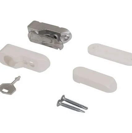 Фото №0 Блокиратор открывания окна ELEMENTIS флажковый с ключом (детский замок), белый RAL 9016