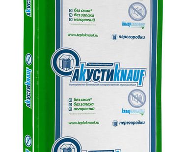 фото Минераловатная звукоизоляция «АкустиKNAUF» АS037 1230*610*50(12м2, 0,60м3)
