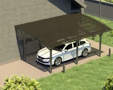 фото Полуарочный навес №32 из поликарбоната 3,9х6,3 м