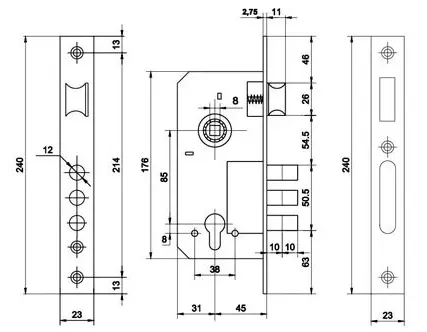 Фото №1 Корпус замка Palladium 2000 Латунь