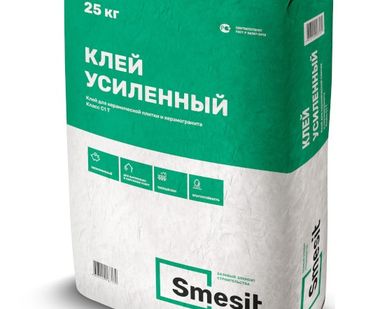 фото Клей для плитки Усиленный, 25кг, Smesit
