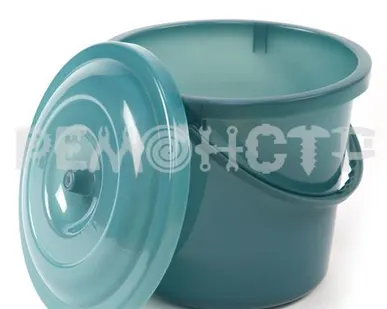 фото Ведро пласт 8л ЮниПласт (с крышкой) серо-голубое (20)