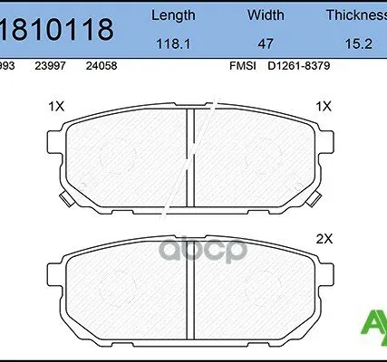 Фото №0 Колодка Тормозная 1042.02 Aywiparts Aw1810118 Задние AYWIparts арт. AW1810118