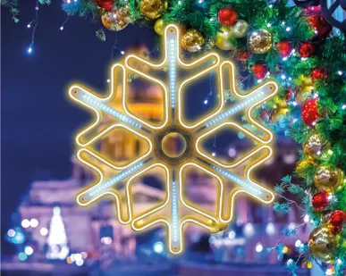 фото Фигура "Снежинка" из гибкого неона 60х60см тепл. бел./бел. эффект тающих сосулек Neon-Night 501-226