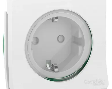 фото Механизм розетки Mureva Styl защ. шторки заземл. бел. IP55 SchE MUR39134