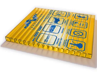 фото Сотовый поликарбонат KINPLAST Желтый 8 мм (2,1*12 м)