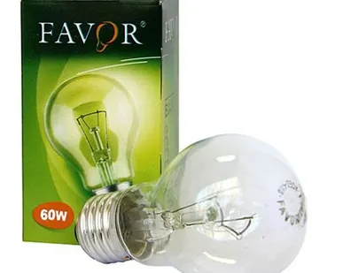фото Лампа накаливания 'шар' прозрачная 60Вт Е14 Favor