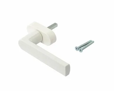 фото Ручка оконная Internika "Надежда" алюминиевая 38 мм 45° + 2 винта 5х50 белый (9016)