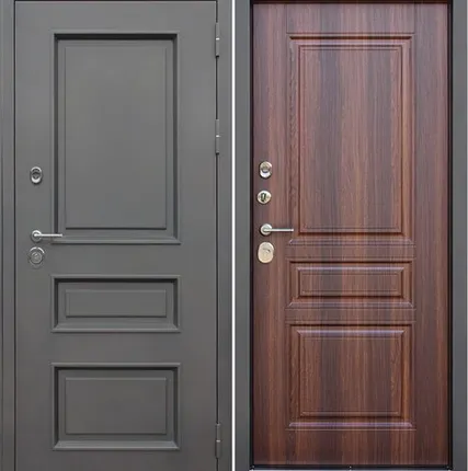 Фото №0 Входная дверь ТЕРМО Аляска муар коричневый-коньяк АСД