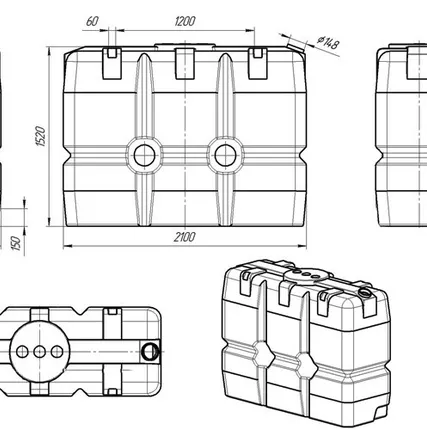 Фото №3 Емкость 10 000 л SK 2000 литров в обрешетке кассетная (5 емкостей)