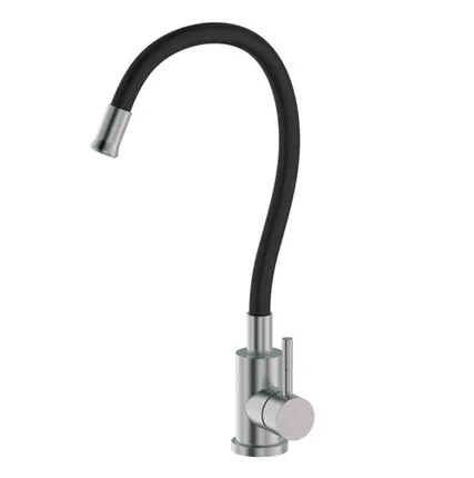 Фото №0 Смеситель д/кухни нержавеющая сталь с гибким изливом черн. BALEAR, арт.13435-3BL