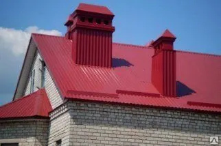 фото Облицовка кирпичной трубы профлистом