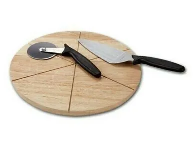 фото Доска для подачи пиццы d=30*2,2 см. на 6 сегментов, бук