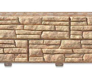 фото Фасадная панель СЛАНЕЦ Двойной замок (ЮП) "Стоун-Хаус" бурый 2000*225 мм