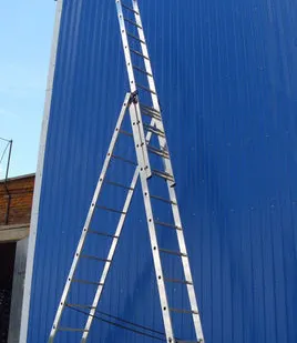 фото Лестница двухсекционная алюминиевая 2х14ст., Н=6.74м