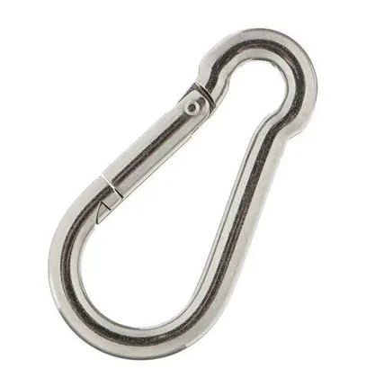 Фото №0 Карабин 10х100мм оцинкованный DIN 5299C защелка