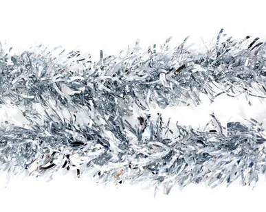 фото Мишура волнистая серебряная 8 см 2 м