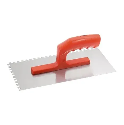 Фото №0 Гладилка стальная 280х130 мм зеркальн.полир.пластмас.ручка зуб 6х6 мм Matrix