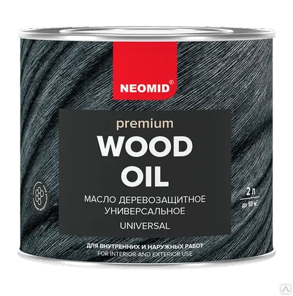 Фото №0 Масло деревозащитное NEOMID Premium с натуральным воском 2 л белый