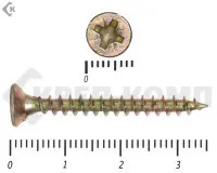 Фото №0 Саморез желтый цинк POZY 4х35 (8000шт)