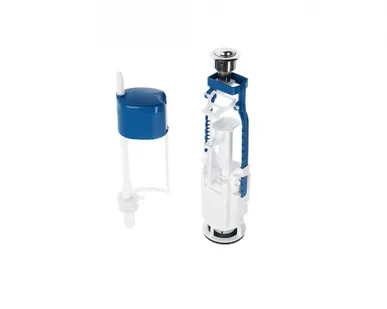 фото Набор арматуры УКЛАД для сливного бачка с нижней подводкой 1/2" н.р., двухрежимная хромированная кнопка