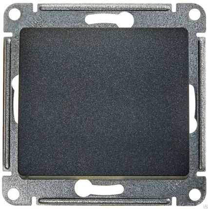 Фото №0 Выключатель одноклавишный Glossa Антрацит