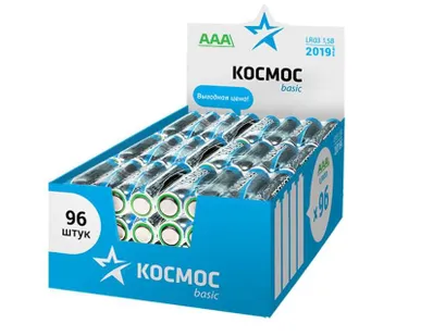 фото Элемент питания алкалиновый LR03 (уп.96шт) Космос KOCLR03_96BOX
