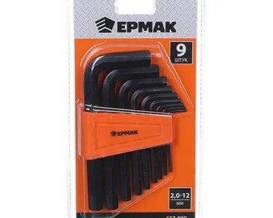фото ЕРМАК Набор ключей - шестигранников 2,0-12мм, 9шт. 657-009
