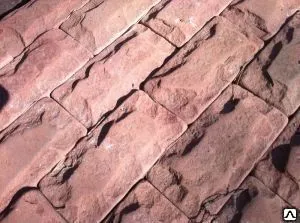 фото Плитка из песчаника со сколом 3см цвет: терракотово-красный (состаренная)
в