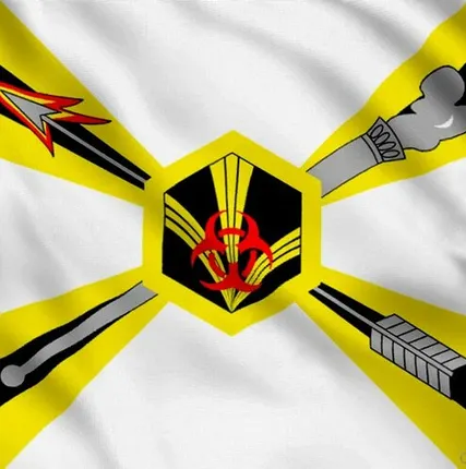 Фото №0 Флаг РХБЗ [40х60 см. из ткани Атлас]