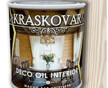 фото Kraskovar Deco Oil Interior масло для интерьерных работ белоснежный 2,2 л