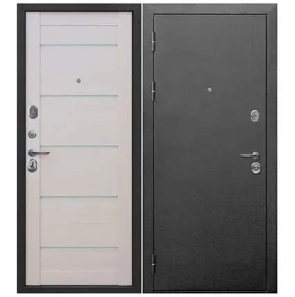 Фото №0 Дверь входная Гарда 9см (Ferroni) металл/царга, Антик серебро/Лиственница бежевая 2050х860мм, ЛЕВАЯ