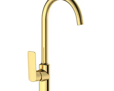 фото смеситель для кухни GOLDEN FOX Manchester латунь золото