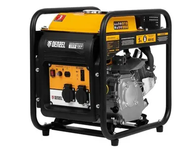 фото Генератор инверторный GT-3500iF, 3.5 кВт, 230 В, бак 5 л, открытый корпус, ручной старт Denzel