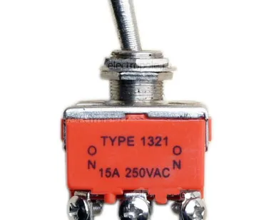 фото Тумблер 1321, 6 контактов, 2 полож. (вкл/вкл), 15А