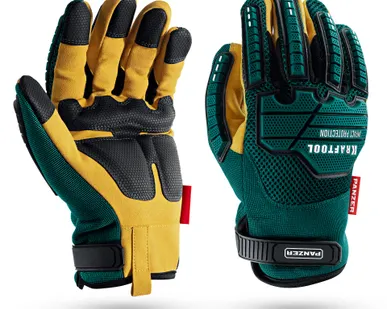 фото Перчатки комбинированные 11298-XL Kraftool PANZER, противоударные накладки, виброзащита